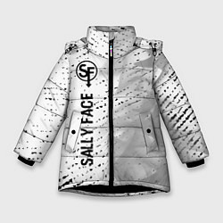 Куртка зимняя для девочки Sally Face glitch на светлом фоне: по-вертикали, цвет: 3D-черный