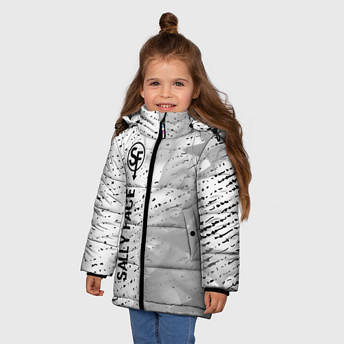 Зимняя куртка для девочки Sally Face glitch на светлом фоне: по-вертикали / 3D-Черный – фото 3