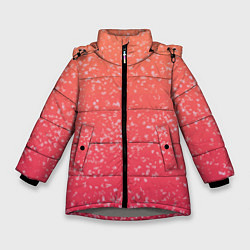 Куртка зимняя для девочки Абстракция персиковый, цвет: 3D-светло-серый