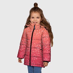 Куртка зимняя для девочки Абстракция персиковый, цвет: 3D-светло-серый — фото 2