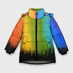 Куртка зимняя для девочки Летняя радуга, цвет: 3D-светло-серый