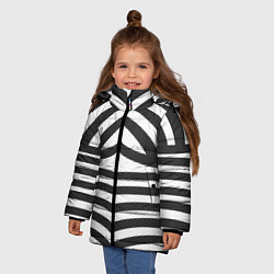 Куртка зимняя для девочки Классическая полоска костюма Барби, цвет: 3D-черный — фото 2