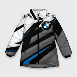 Куртка зимняя для девочки БМВ - спортивная униформа, цвет: 3D-светло-серый