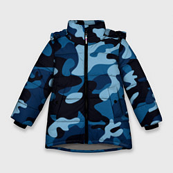 Куртка зимняя для девочки Морской хаки, цвет: 3D-светло-серый