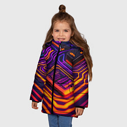 Куртка зимняя для девочки Микрочип, цвет: 3D-черный — фото 2