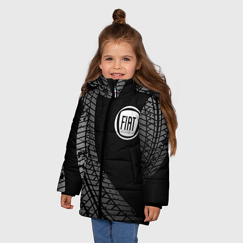 Зимняя куртка для девочки Fiat tire tracks / 3D-Черный – фото 3