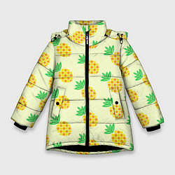 Зимняя куртка для девочки Летние ананасы