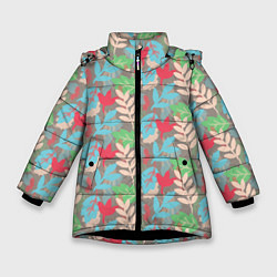 Зимняя куртка для девочки Цветные веточки