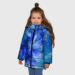 Куртка зимняя для девочки Геометрическое цунами, цвет: 3D-светло-серый — фото 2