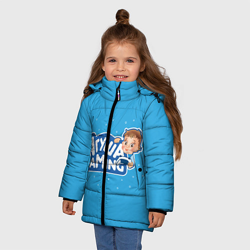 Зимняя куртка для девочки Агуша гейминг / 3D-Черный – фото 3