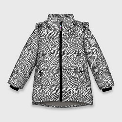 Зимняя куртка для девочки Абстрактный фон органических линий