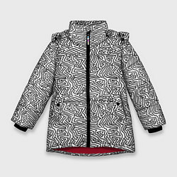 Зимняя куртка для девочки Абстрактный фон органических линий