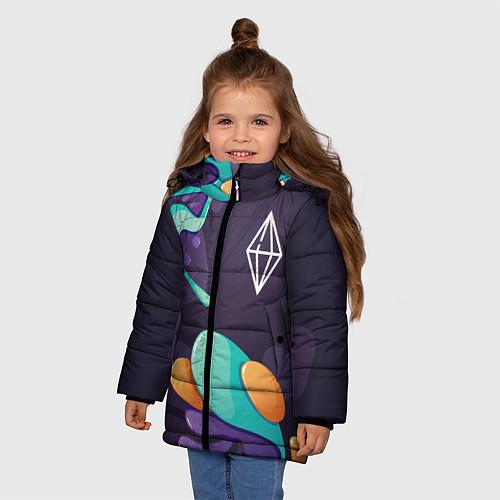 Зимняя куртка для девочки The Sims graffity splash / 3D-Черный – фото 3