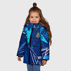Куртка зимняя для девочки Реал Мадрид фк эмблема, цвет: 3D-черный — фото 2