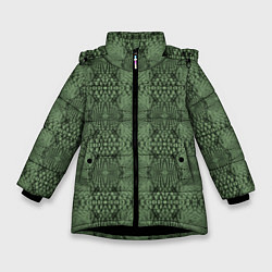 Куртка зимняя для девочки Крокодиловый стиль, цвет: 3D-черный