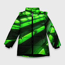 Зимняя куртка для девочки Green neon abstract