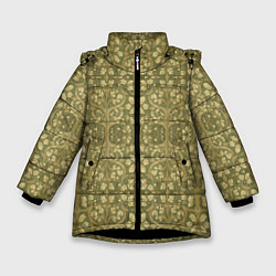 Куртка зимняя для девочки Золотой виноградник, цвет: 3D-черный