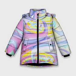 Куртка зимняя для девочки Нежная абстракция, цвет: 3D-черный
