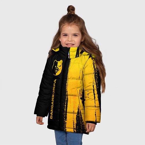 Зимняя куртка для девочки Danganronpa - gold gradient: по-вертикали / 3D-Черный – фото 3