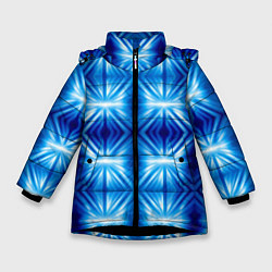 Зимняя куртка для девочки Ярко-синий светящийся узор