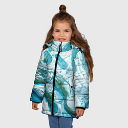 Куртка зимняя для девочки 50 Оттенков Океана, цвет: 3D-черный — фото 2