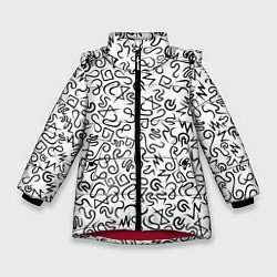 Куртка зимняя для девочки Текстурка, цвет: 3D-красный
