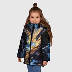 Куртка зимняя для девочки Бабочка краски узор, цвет: 3D-красный — фото 2