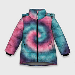 Куртка зимняя для девочки Тай дай космос, цвет: 3D-светло-серый