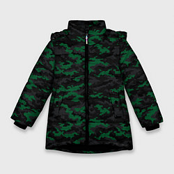 Куртка зимняя для девочки Точечный камуфляжный узор Spot camouflage pattern, цвет: 3D-черный