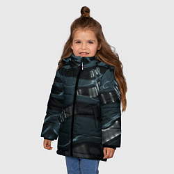 Куртка зимняя для девочки Жидкий металл, цвет: 3D-красный — фото 2