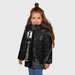 Куртка зимняя для девочки Fortnite glitch на темном фоне: по-вертикали, цвет: 3D-черный — фото 2