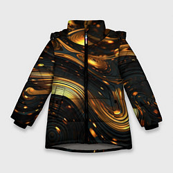 Куртка зимняя для девочки Жидкое золото, цвет: 3D-светло-серый