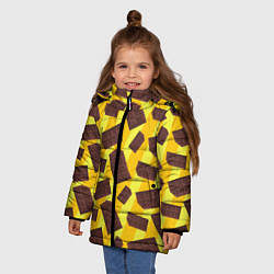 Куртка зимняя для девочки Шоколадки, цвет: 3D-черный — фото 2