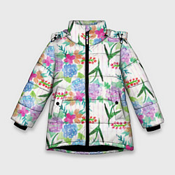 Куртка зимняя для девочки Spring spirit, цвет: 3D-черный