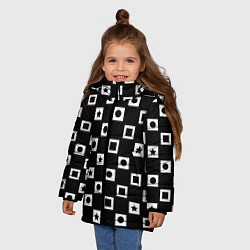 Куртка зимняя для девочки Геометрические узоры, цвет: 3D-светло-серый — фото 2