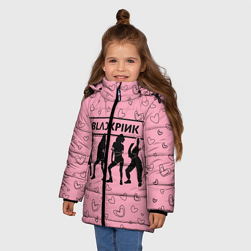 Зимняя куртка для девочки Blackpink силуэт / 3D-Черный – фото 3