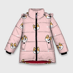 Куртка зимняя для девочки Pink corgi, цвет: 3D-красный