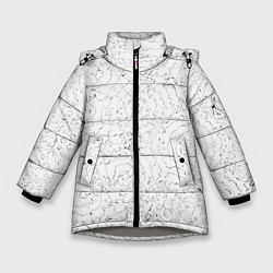 Зимняя куртка для девочки Хаотичная черно-белая рябь - узор Хуф и Ся