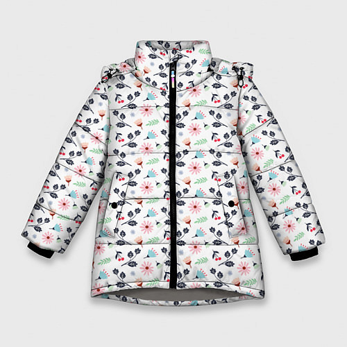 Зимняя куртка для девочки Весенний запах / 3D-Светло-серый – фото 1