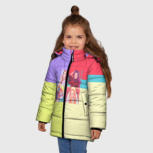 Зимняя куртка для девочки Блек Пинк - разноцветный / 3D-Черный – фото 3