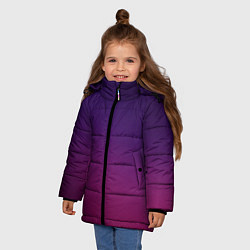 Куртка зимняя для девочки Малиновый градиент, цвет: 3D-черный — фото 2