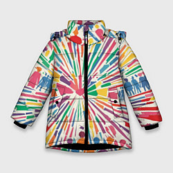 Зимняя куртка для девочки Цветные будни