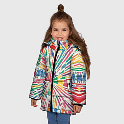Куртка зимняя для девочки Цветные будни, цвет: 3D-черный — фото 2