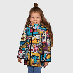 Куртка зимняя для девочки Стрит арт, цвет: 3D-красный — фото 2