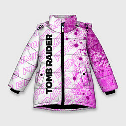Куртка зимняя для девочки Tomb Raider pro gaming: по-вертикали, цвет: 3D-черный