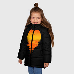 Куртка зимняя для девочки Лавовый закат, цвет: 3D-красный — фото 2