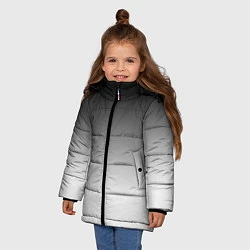 Куртка зимняя для девочки Black and white gradient, цвет: 3D-светло-серый — фото 2