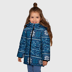 Куртка зимняя для девочки Камуфляжный свитер - алатырь, цвет: 3D-светло-серый — фото 2
