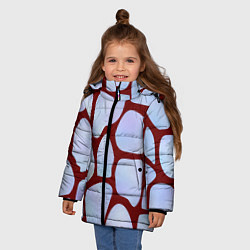 Куртка зимняя для девочки Клеточная ткань, цвет: 3D-светло-серый — фото 2
