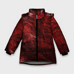Куртка зимняя для девочки Текстура красная кожа, цвет: 3D-светло-серый